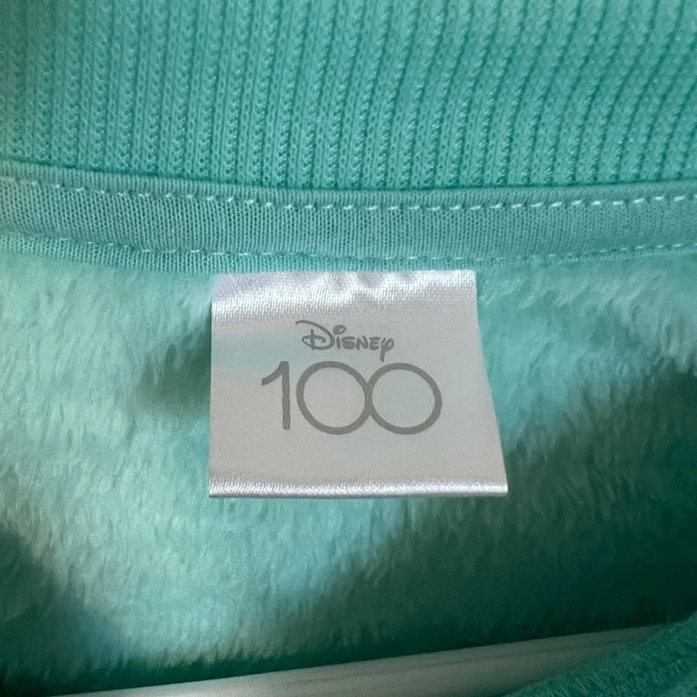Disney 100 Princess Fleece‎ Sweatshirt Girls Medium Jasmine Ariel Aurora Teal